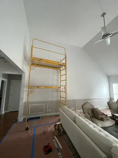 Mirrored wall frame mouldings layout on feature wall