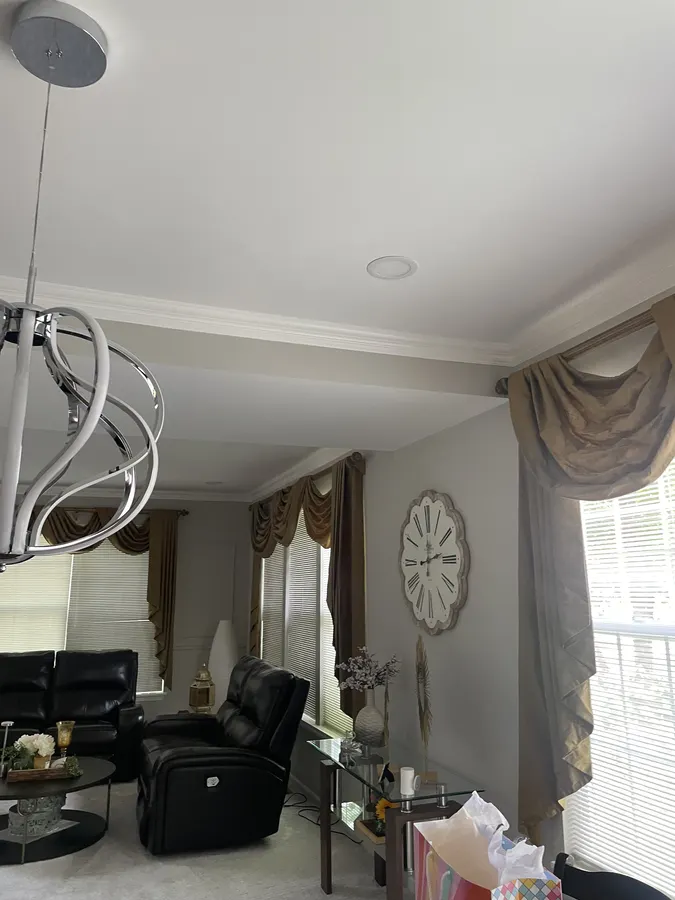 Staircase area with decorative wall mouldings